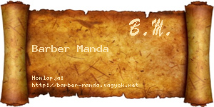 Barber Manda névjegykártya